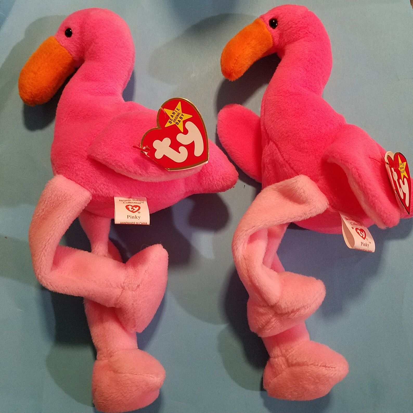 Ty Beanie Babies Pinky the Flamingo with both tags attached | Etsy