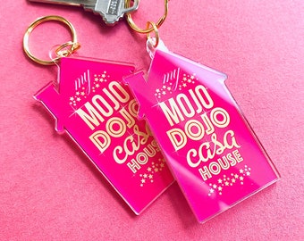 Mojo Dojo Casa House Acrylic Keychain 3" 1 Color - Pink (1-Piece)