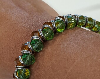 Faceted Crystal Bicone Goddess Bracelet