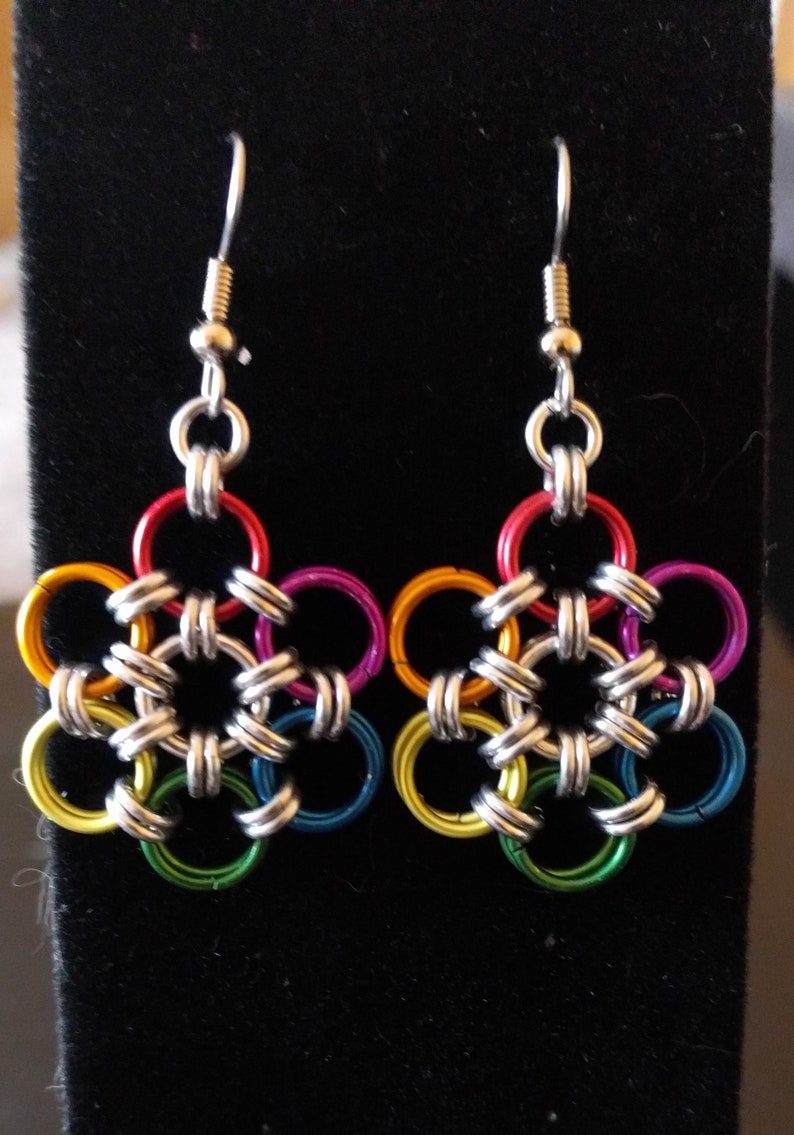 Rainbow pride earrings image 1