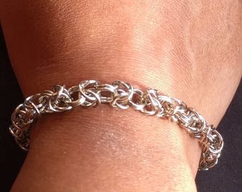 Glorious gorgeous 18ga nickel byzantine bracelet