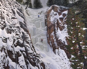 Nightfall | Ice Climbing | Fine Art Giclee Print | 9x12"