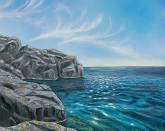 Lake Superior Giclee Print | "A Lovely Day" Mikayla Haynes Art (10.5x10.5")