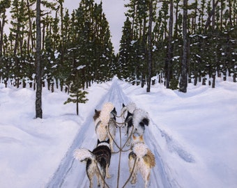 Bog Sledding | Fine Art Giclee Print | 8x10"