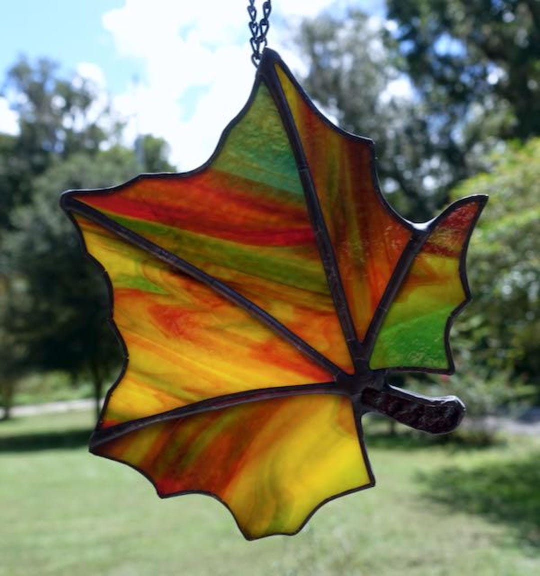 Fall Maple Leaf Stained Glass - Etsy