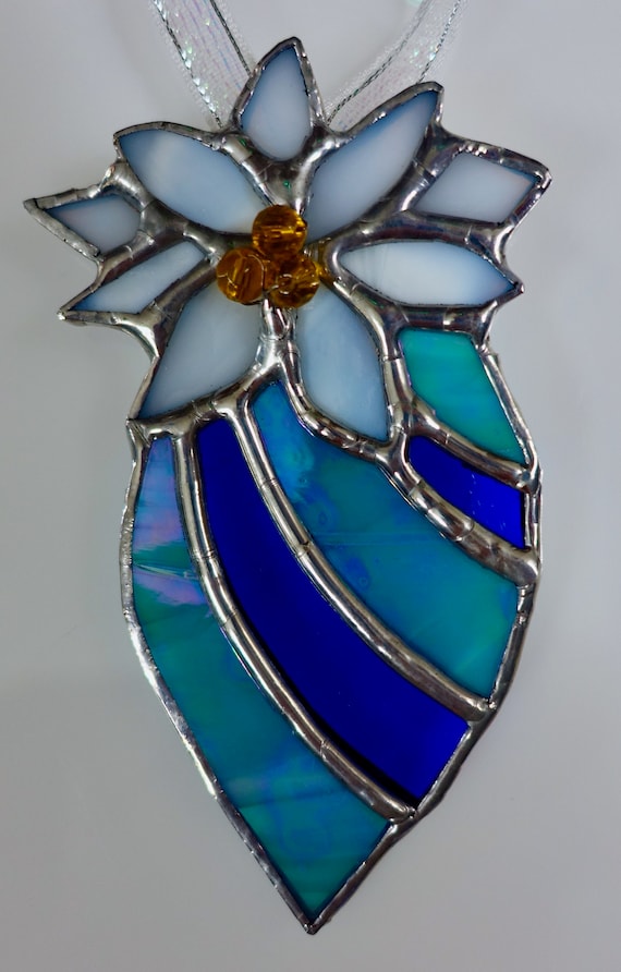 ポインセチアと装飾ステンドグラス - Etsy 日本