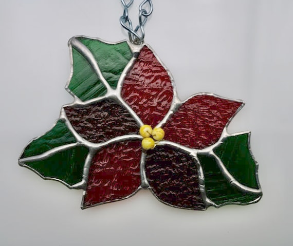 ステンドグラスパネル　　ポインセチア 33bb685536d87f35c9ebba89959ed1