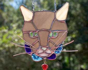 Gray Cat Stained Glass