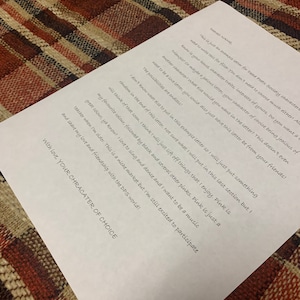 Carta personalizada de Todd Anderson (Dead Poets Society)