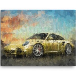 Porsche 911 Turbo - giclee  on canvas