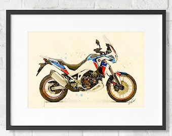 Watercolor Kawasaki Ninja ZX10R Motorcycle, Giclee Art Print