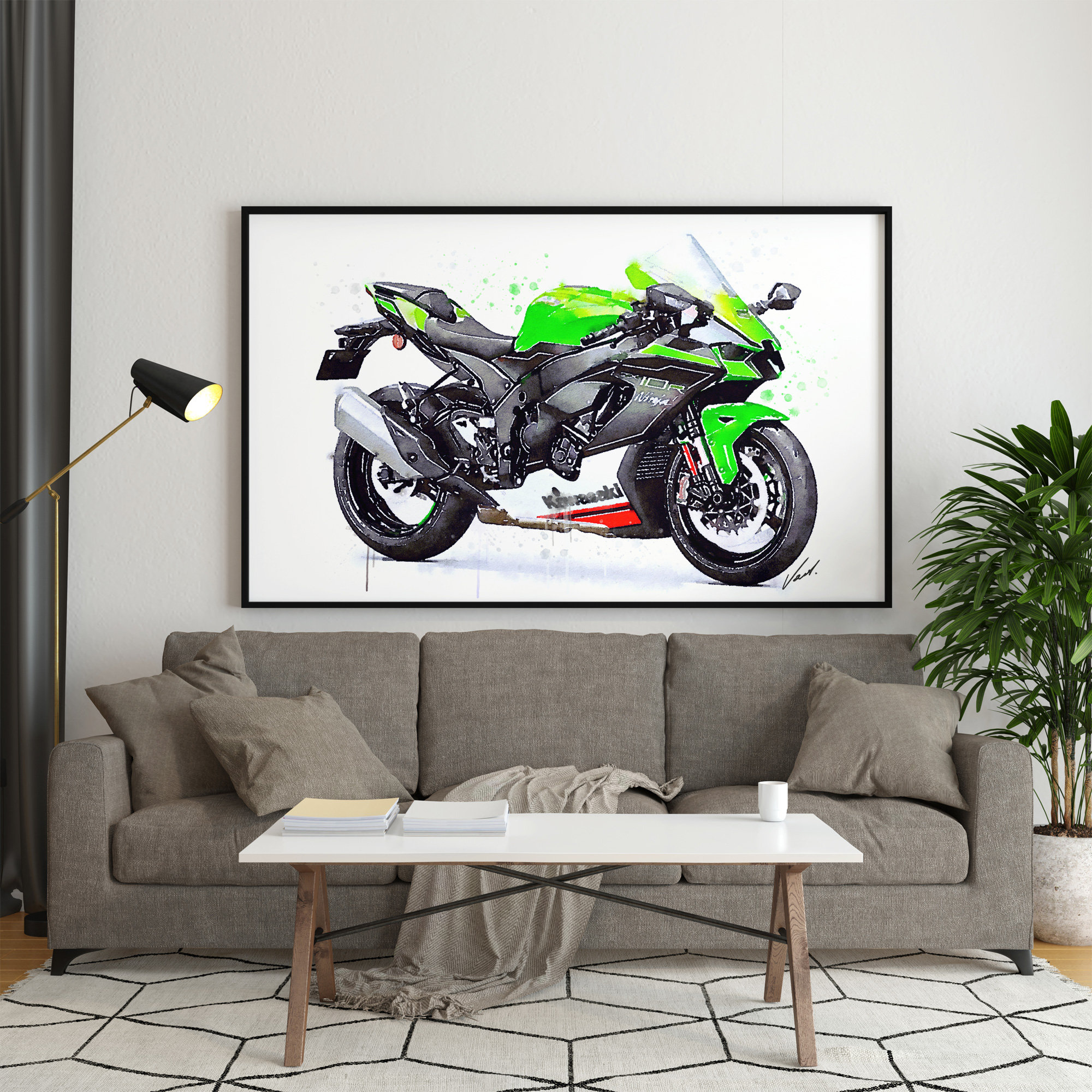 Watercolor Kawasaki Ninja ZX10R Motorcycle, Giclee Art Print - Etsy