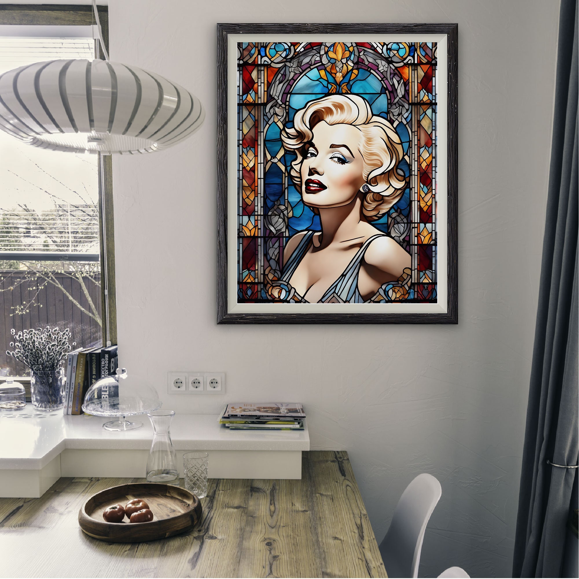 Marilyn Monroe Poster Stained Glass Cool Gift Wall Art Home Decor Art ...