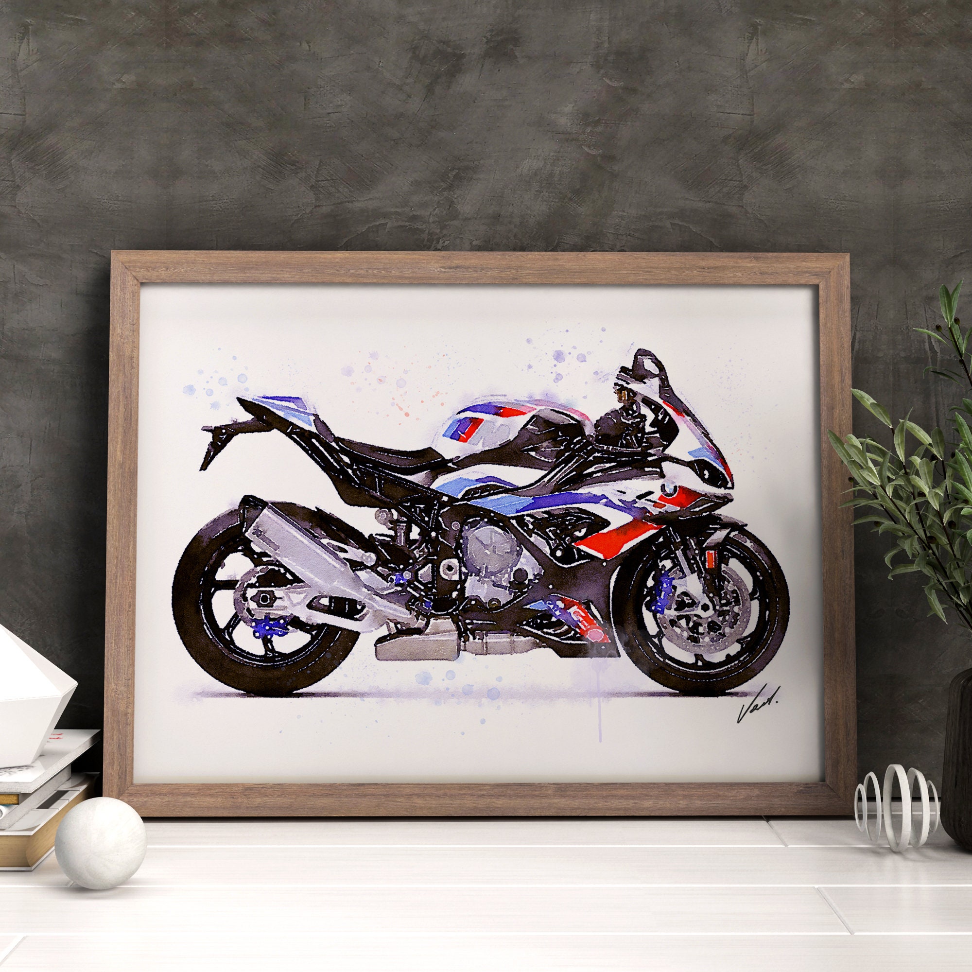 Watercolor BMW S 1000 RR Motorcycle Art Print Poster Awesome | Etsy