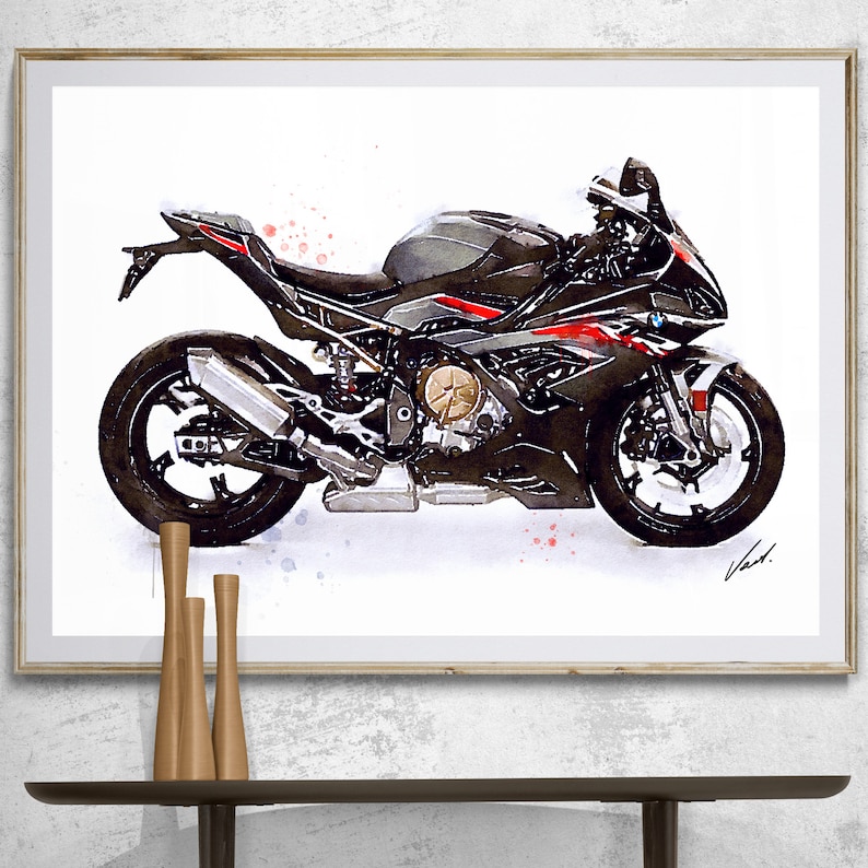 Watercolor BMW S 1000 RR Motorcycle Art Print Poster Awesome - Etsy