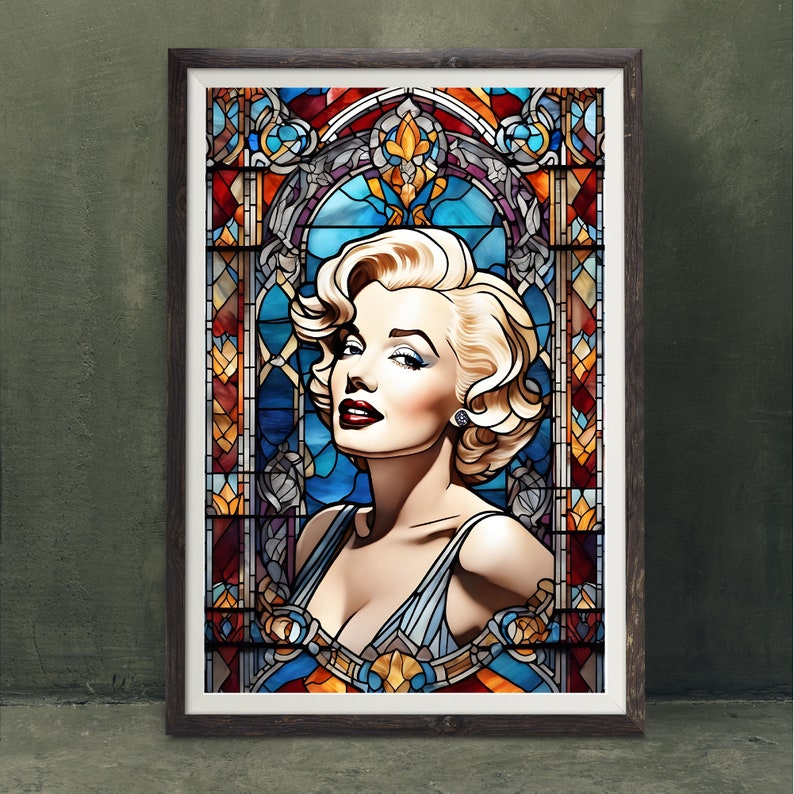 Marilyn Monroe Poster Stained Glass Cool Gift Wall Art Home Decor Art ...