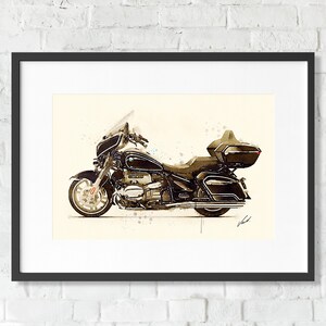 Watercolor BMW R18 Transcontinental motorcycle, art print poster, awesome gift for a motorcyclist - oryginal artwork by Vart.