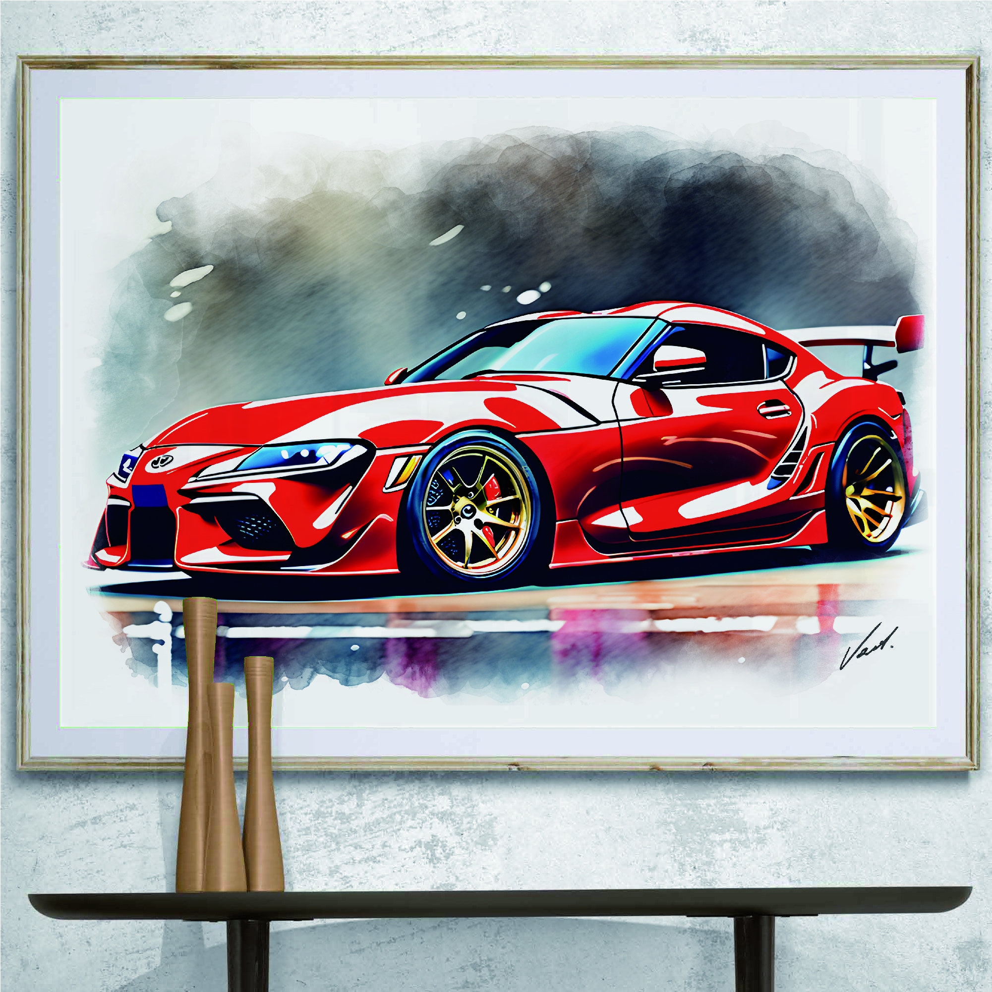 Toyota Supra Art Print Poster Best Gift Supercar Sport Car Art 