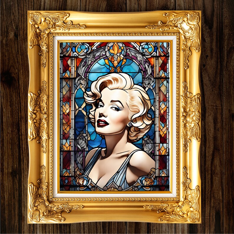 Marilyn Monroe Poster Stained Glass Cool Gift Wall Art Home Decor Art ...