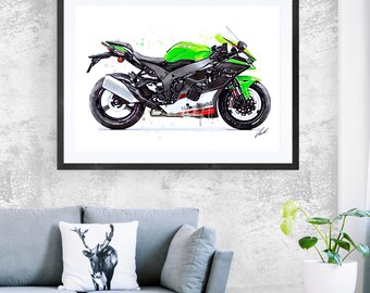 Kawasaki Ninja Paintings for Sale - Pixels Merch