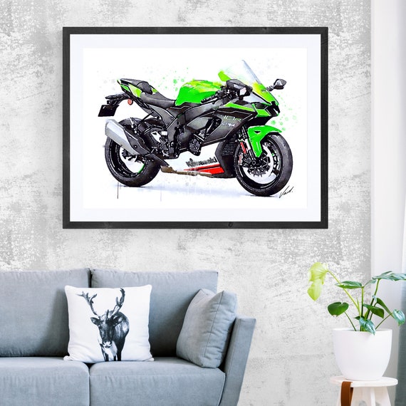 Watercolor Kawasaki Ninja ZX10R Motorcycle, Giclee Art Print, Awesome Gift for a Motorcyclist Oryginal Artwork by Vart. - Etsy Watercolor Kawasaki Ninja ZX10R Motorcycle, Giclee Art Print, Awesome Gift for a Motorcyclist Oryginal Artwork by Vart. - Etsy