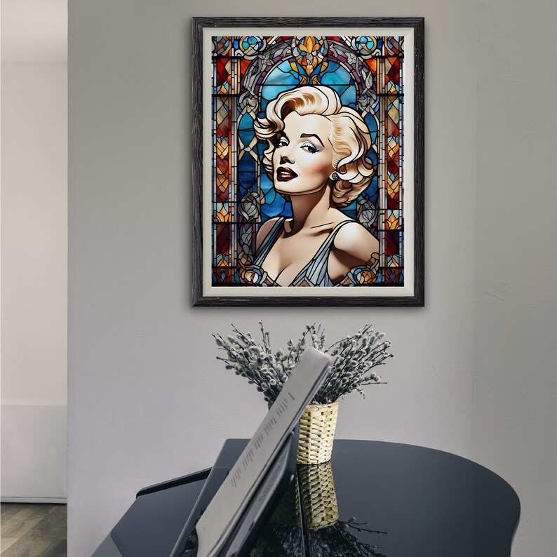 Marilyn Monroe Poster Stained Glass Cool Gift Wall Art Home Decor Art ...