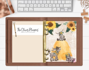 Fall Donkey Theme Planner Dashboard for your PM MM GM Agenda Pocket Personal A5 Planner Inserts