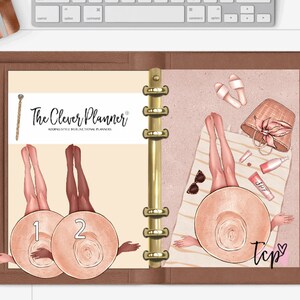 Planner Dashboard for your pm mm gm agendas, personal planners, personal wide planners, A5 planner dashboard, Pocket size, Summer beach
