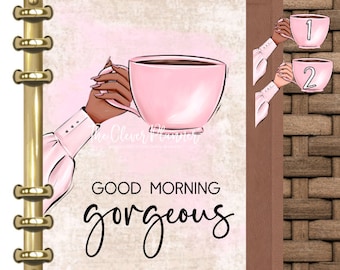 Planner Dashboard for your pm mm gm agendas, personal planners, personal wide planners, A5 planner dashboard, Pocket size Coffee Tea