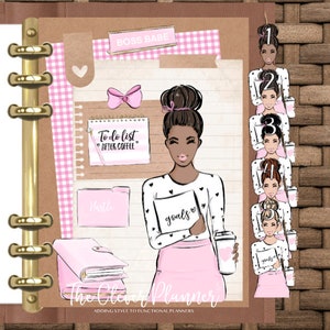 Planner Dashboard for your pm mm gm agendas, personal planners, pink fashion, A5 planner dashboards, Coffee Girl