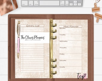PRINTED Meal planner Insert refills for your pm mm agenda, personal and pocket planner inserts
