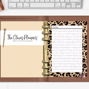Planner Notes Page Printed Inserts for your pm mm gm agenda, A5, personal, pocket size note pages leopard print