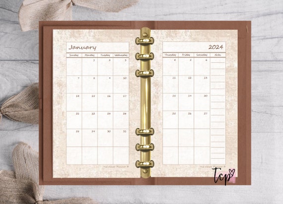 Monthly Calendar Printed Separated Month by Month Made for 