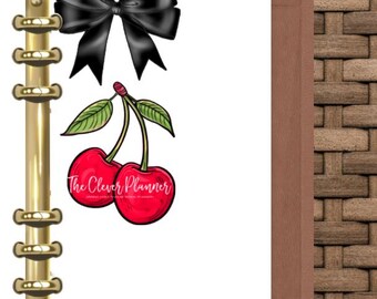 Cherry Planner Page Keeper Bookmark for or your GM MM PM Agenda, Personal Planner, Fashion bookmark or page keeper Cherries