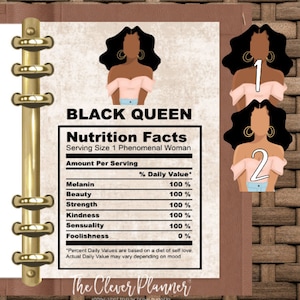 African American Planner Dashboard for your pm agenda, mm agenda, gm agenda, pocket planner, personal planner, A5 planner, planner inserts