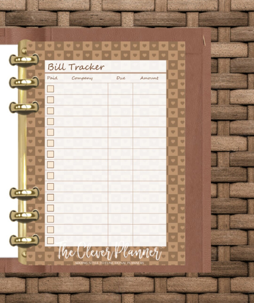 PRINTED Bill Tracker Planner Insert Refills for Your Pm Mm Gm Agenda ...