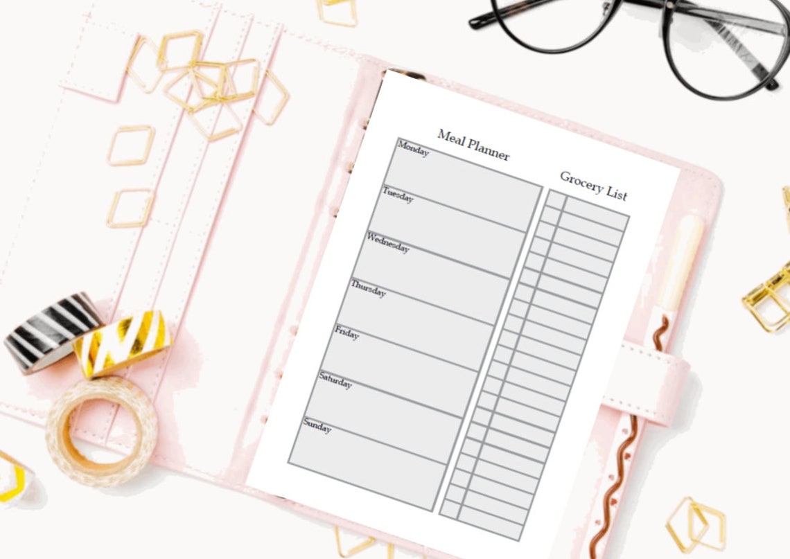 PRINTED Meal Planner Shopping List Insert Refills for Your Pm | Etsy