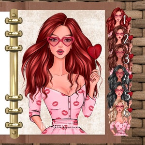 Valentine&#39;s Day Planner Dashboard for your pm mm gm agendas, personal planners, pocket size inserts, A5 planner dashboards