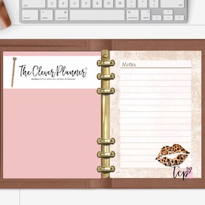 Printed Leopard Print Lips Note Sheets Planner Pages for your pm mm gm agendas, personal planner inserts, A5 planner refills