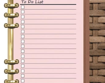 Pink Blush Printed To Do Planner Pages for your pm mm gm agendas, personal planner inserts, A5 planner inserts, pocket planner refills