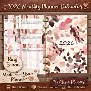2026 Dated Monthly Planner Insert Refill | A5 GM MM PM Personal Personal Wide Pocket | Agenda Calendar Pages