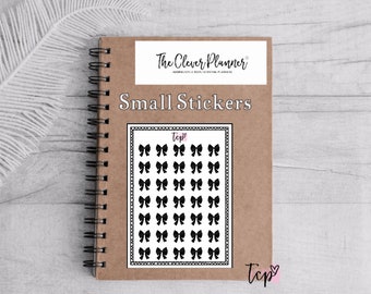 Black Bow Planner Stickers for your PM, MM, GM Agenda, Personal Planners, A5 Planner, A6 Planner, Personal Wide Icon planner stickers