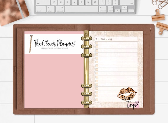 Printed Leopard Print Lips To Do Planner Pages for your pm mm gm agendas, personal planner inserts, A5 planner refills