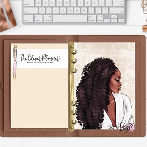 Planner Dashboard for your pm mm gm agendas, personal planners, personal wide, A5 planner dashboards, Black woman planner dashboard