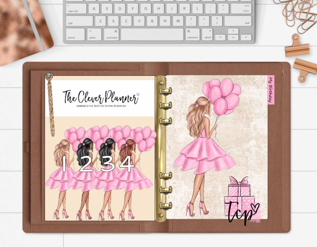 Birthday Planner Dashboard With Tab for Your Pm Mm Gm Agendas, Personal