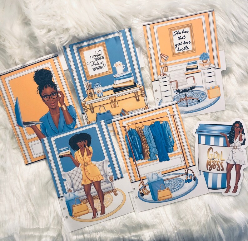 African American Planner Divider Tab Set and Page Keeper for Etsy