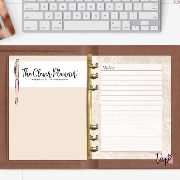 PRINTED Planner Notes Page Inserts for your pm mm gm agenda, A5 planner, Personal planner