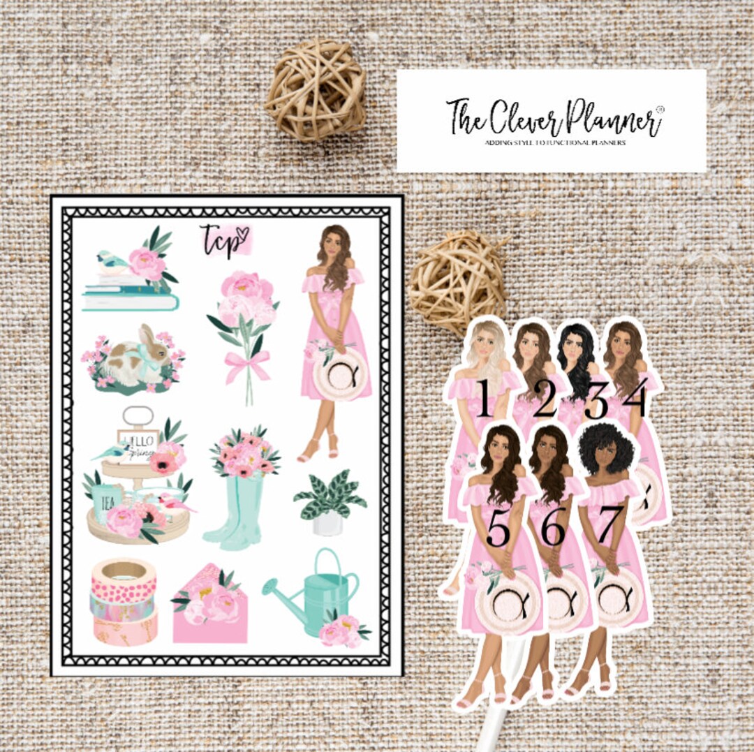 Deco Sticker Sheet | Spring Planner Stickers - Large Deco Sheet ...