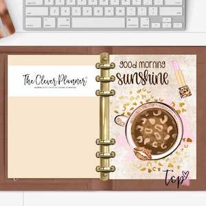 Planner Dashboard for your pm mm gm agendas, personal planners, pocket size inserts, A5 planner dashboards, leopard print Coffee Dashboard