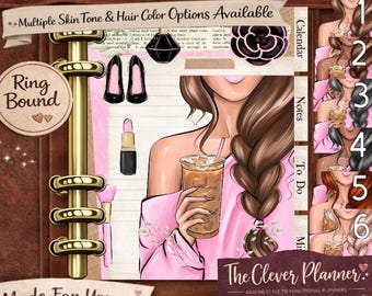 Conjunto de insertos para planificador, paquete de pestañas, color rosa, de moda, para su GM A5, MM Personal, Personal Wide, PM (planificador no incluido). Paquete de insertos